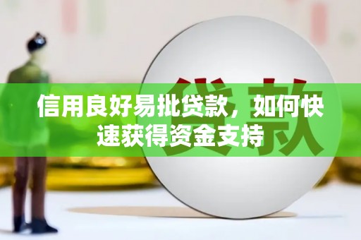 城子河信用良好易批贷款，如何快速获得资金支持