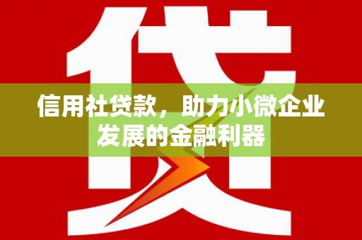 城子河信用社贷款，助力小微企业发展的金融利器